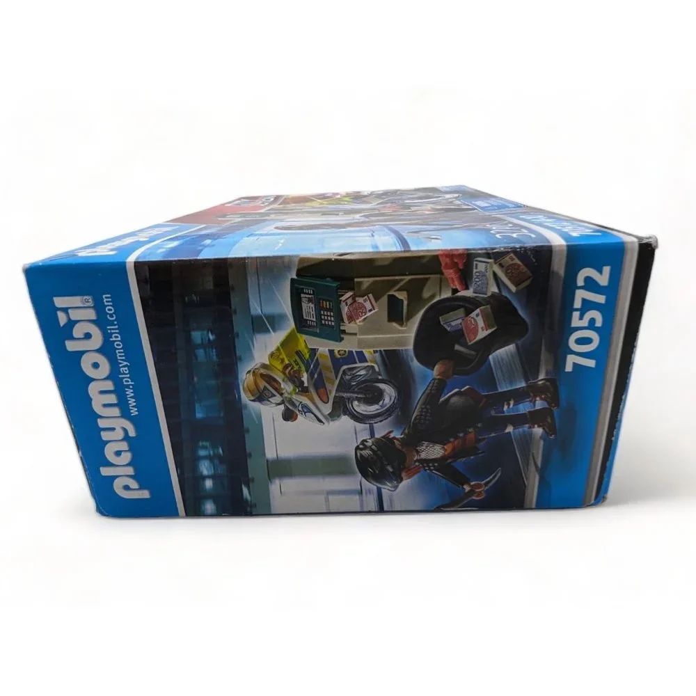 Playmobil City Action Bank Robber Chase Building Set 70572 Motorcycle ATM 32 Pcs